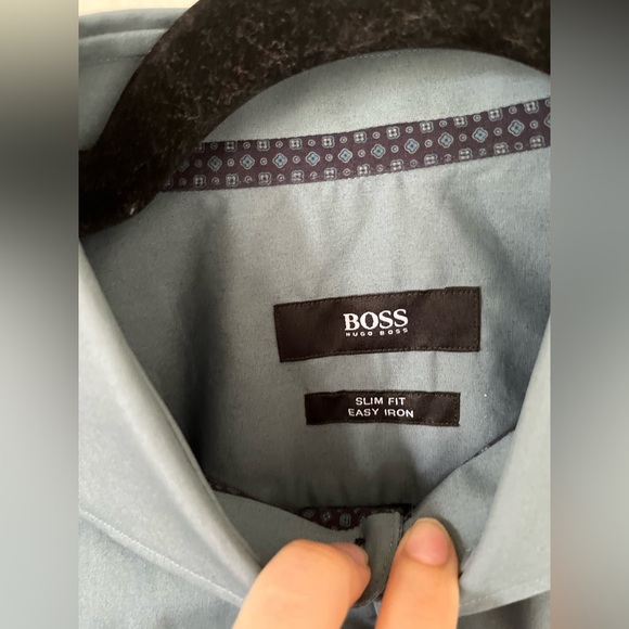 Hugo Boss Slim Fit Easy Iron Blue Jerry Button-down shirt - Picture 3 of 13